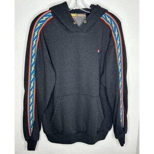 Aviator Nation Hoodie Mens Medium Gray Lightning Bolt Sleeve Pullover USA